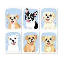 Carica l'immagine nel visualizzatore di Gallery, Mini Set Dipingere con i Numeri 15x20cm (6 pezzi) - Ritratti di cani Figured'Art