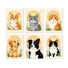 Carica l'immagine nel visualizzatore di Gallery, Mini Set Dipingere con i Numeri 15x20cm (6 pezzi) - Ritratti di Animali Figured'Art