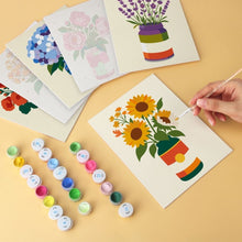 Carica l'immagine nel visualizzatore di Gallery, Mini Set Dipingere con i Numeri 15x20cm (6 pezzi) - Rustici Vasi Fioriti