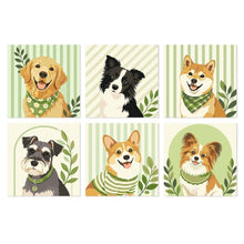 Carica l'immagine nel visualizzatore di Gallery, Mini Set Dipingere con i Numeri 20x20cm (6 pezzi) - Ritratti di Cani Pastello Figured'Art