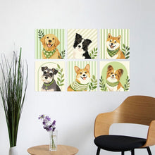 Carica l'immagine nel visualizzatore di Gallery, Mini Set Dipingere con i Numeri 20x20cm (6 pezzi) - Ritratti di Cani Pastello