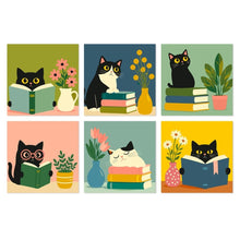 Carica l'immagine nel visualizzatore di Gallery, Mini Set Dipingere con i Numeri 20x20cm (6 pezzi) - Gatti Letterari Figured'Art