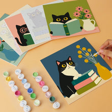 Carica l'immagine nel visualizzatore di Gallery, Mini Set Dipingere con i Numeri 20x20cm (6 pezzi) - Gatti Letterari