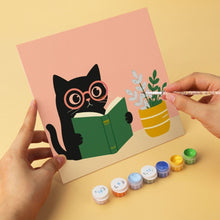 Carica l'immagine nel visualizzatore di Gallery, Mini Set Dipingere con i Numeri 20x20cm (6 pezzi) - Gatti Letterari