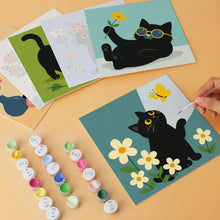 Carica l'immagine nel visualizzatore di Gallery, Mini Set Dipingere con i Numeri 20x20cm (6 pezzi) - Gatti e Fiori