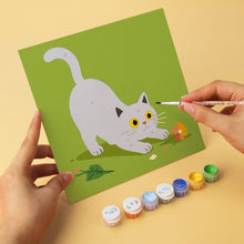 Carica l'immagine nel visualizzatore di Gallery, Mini Set Dipingere con i Numeri 20x20cm (6 pezzi) - Gatti e Fiori
