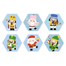 Carica l'immagine nel visualizzatore di Gallery, Mini Set Dipingere con i Numeri - Esagoni (6 pezzi) - Piccoli Personaggi Natalizi Figured'Art