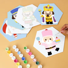 Carica l'immagine nel visualizzatore di Gallery, Mini Set Dipingere con i Numeri - Esagoni (6 pezzi) - Piccoli Personaggi Natalizi