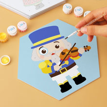 Carica l'immagine nel visualizzatore di Gallery, Mini Set Dipingere con i Numeri - Esagoni (6 pezzi) - Piccoli Personaggi Natalizi