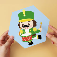 Carica l'immagine nel visualizzatore di Gallery, Mini Set Dipingere con i Numeri - Esagoni (6 pezzi) - Piccoli Personaggi Natalizi