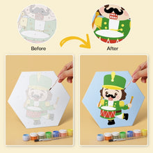 Carica l'immagine nel visualizzatore di Gallery, Mini Set Dipingere con i Numeri - Esagoni (6 pezzi) - Piccoli Personaggi Natalizi