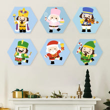 Carica l'immagine nel visualizzatore di Gallery, Mini Set Dipingere con i Numeri - Esagoni (6 pezzi) - Piccoli Personaggi Natalizi