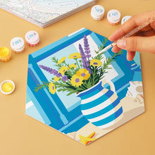 Carica l'immagine nel visualizzatore di Gallery, Mini Set Dipingere con i Numeri - Esagoni (6 pezzi) - Fuga in Blu e Bianco
