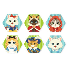 Carica l'immagine nel visualizzatore di Gallery, Mini Set Dipingere con i Numeri - Esagoni (6 pezzi) - Gatti in Costume Figured'Art