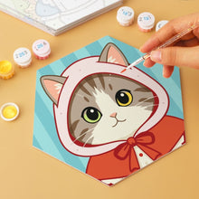 Carica l'immagine nel visualizzatore di Gallery, Mini Set Dipingere con i Numeri - Esagoni (6 pezzi) - Gatti in Costume