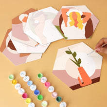 Carica l'immagine nel visualizzatore di Gallery, Mini Set Dipingere con i Numeri - Esagoni (6 pezzi) - Musa di Terracotta