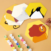 Carica l'immagine nel visualizzatore di Gallery, Mini Set Dipingere con i Numeri - Esagoni (6 pezzi) - Fauna Selvatica