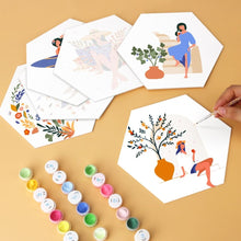 Carica l'immagine nel visualizzatore di Gallery, Mini Set Dipingere con i Numeri - Esagoni (6 pezzi) - Natura e Grazia