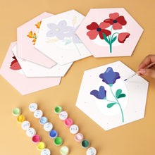 Carica l'immagine nel visualizzatore di Gallery, Mini Set Dipingere con i Numeri - Esagoni (6 pezzi) - Petali Delicati