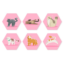 Carica l'immagine nel visualizzatore di Gallery, Mini Set Dipingere con i Numeri - Esagoni (6 pezzi) - Animali su Rosa Figured'Art