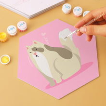 Carica l'immagine nel visualizzatore di Gallery, Mini Set Dipingere con i Numeri - Esagoni (6 pezzi) - Animali su Rosa