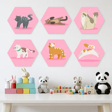 Carica l'immagine nel visualizzatore di Gallery, Mini Set Dipingere con i Numeri - Esagoni (6 pezzi) - Animali su Rosa