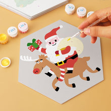 Carica l'immagine nel visualizzatore di Gallery, Mini Set Dipingere con i Numeri - Esagoni (6 pezzi) - Babbo Natale e Amici