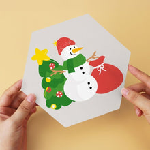 Carica l'immagine nel visualizzatore di Gallery, Mini Set Dipingere con i Numeri - Esagoni (6 pezzi) - Babbo Natale e Amici