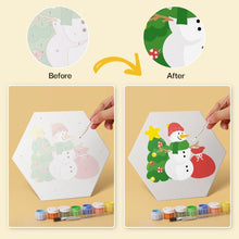 Carica l'immagine nel visualizzatore di Gallery, Mini Set Dipingere con i Numeri - Esagoni (6 pezzi) - Babbo Natale e Amici