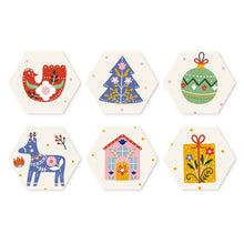 Carica l'immagine nel visualizzatore di Gallery, Mini Set Dipingere con i Numeri - Esagoni (6 pezzi) - Set Natalizio Figured'Art