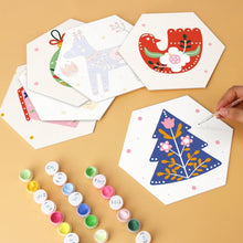 Carica l'immagine nel visualizzatore di Gallery, Mini Set Dipingere con i Numeri - Esagoni (6 pezzi) - Set Natalizio