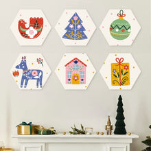 Carica l'immagine nel visualizzatore di Gallery, Mini Set Dipingere con i Numeri - Esagoni (6 pezzi) - Set Natalizio