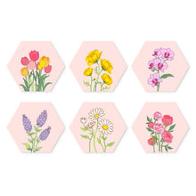 Carica l'immagine nel visualizzatore di Gallery, Mini Set Dipingere con i Numeri - Esagoni (6 pezzi) - Set Fiori Figured'Art