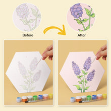 Carica l'immagine nel visualizzatore di Gallery, Mini Set Dipingere con i Numeri - Esagoni (6 pezzi) - Set Fiori