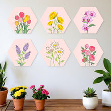 Carica l'immagine nel visualizzatore di Gallery, Mini Set Dipingere con i Numeri - Esagoni (6 pezzi) - Set Fiori