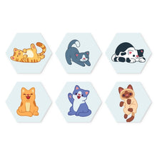 Carica l'immagine nel visualizzatore di Gallery, Mini Set Dipingere con i Numeri - Esagoni (6 pezzi) - Piccoli Gattini Figured'Art