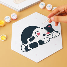 Carica l'immagine nel visualizzatore di Gallery, Mini Set Dipingere con i Numeri - Esagoni (6 pezzi) - Piccoli Gattini
