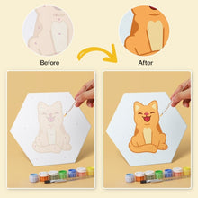 Carica l'immagine nel visualizzatore di Gallery, Mini Set Dipingere con i Numeri - Esagoni (6 pezzi) - Piccoli Gattini