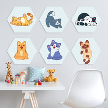Carica l'immagine nel visualizzatore di Gallery, Mini Set Dipingere con i Numeri - Esagoni (6 pezzi) - Piccoli Gattini