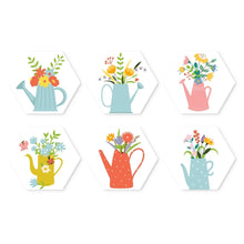 Carica l'immagine nel visualizzatore di Gallery, Mini Set Dipingere con i Numeri - Esagoni (6 pezzi) - Fiori nell'Annaffiatoio 2 Figured'Art