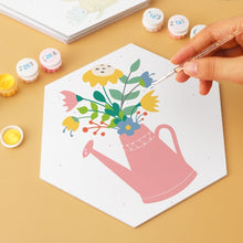 Carica l'immagine nel visualizzatore di Gallery, Mini Set Dipingere con i Numeri - Esagoni (6 pezzi) - Fiori nell'Annaffiatoio 2
