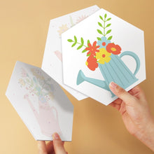 Carica l'immagine nel visualizzatore di Gallery, Mini Set Dipingere con i Numeri - Esagoni (6 pezzi) - Fiori nell'Annaffiatoio 2