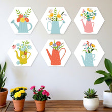 Carica l'immagine nel visualizzatore di Gallery, Mini Set Dipingere con i Numeri - Esagoni (6 pezzi) - Fiori nell'Annaffiatoio 2