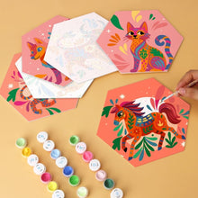 Carica l'immagine nel visualizzatore di Gallery, Mini Set Dipingere con i Numeri - Esagoni (6 pezzi) - Animali Boho