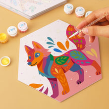 Carica l'immagine nel visualizzatore di Gallery, Mini Set Dipingere con i Numeri - Esagoni (6 pezzi) - Animali Boho