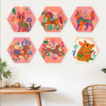 Carica l'immagine nel visualizzatore di Gallery, Mini Set Dipingere con i Numeri - Esagoni (6 pezzi) - Animali Boho