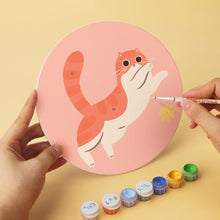 Carica l'immagine nel visualizzatore di Gallery, Mini Set Dipingere con i Numeri - Dischi di Ø20cm (6 pezzi) - Gatti Curiosi 2