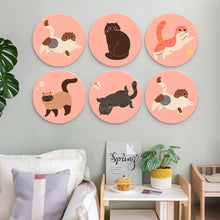 Carica l'immagine nel visualizzatore di Gallery, Mini Set Dipingere con i Numeri - Dischi di Ø20cm (6 pezzi) - Gatti Curiosi 2