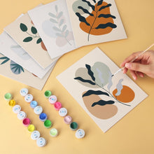 Carica l'immagine nel visualizzatore di Gallery, Mini Set Dipingere con i Numeri 15x20cm (6 pezzi) - Fogliame Astratto