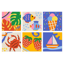 Carica l'immagine nel visualizzatore di Gallery, Mini Set Dipingere con i Numeri 20x20cm (6 pezzi) - Forme d'Estate Figured'Art